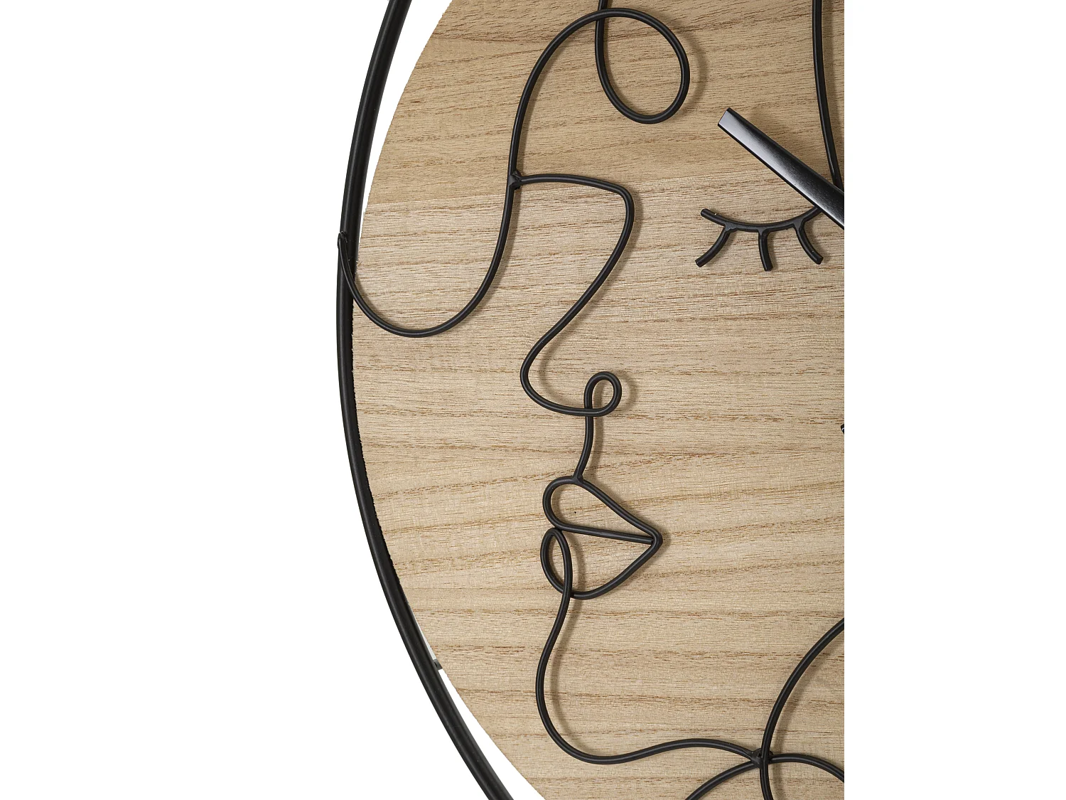 Orologio rotondo da parete in metallo e legno marrone Ø cm 60x2