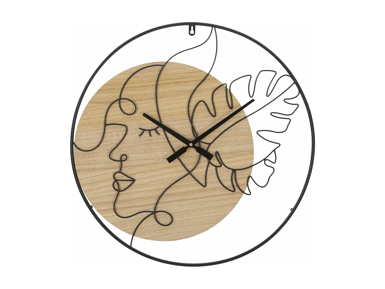 Horloge Murale en Métal "Elegants" 60cm Naturel & Noir