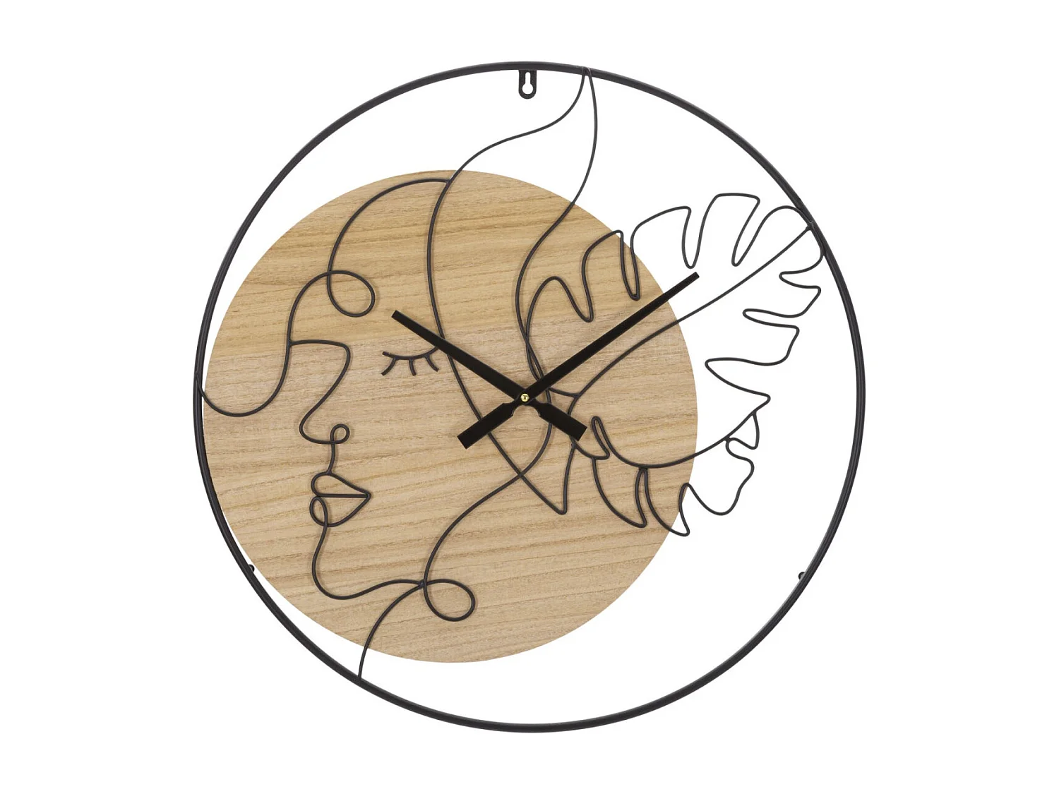 Horloge Murale en Métal "Elegants" 60cm Naturel & Noir