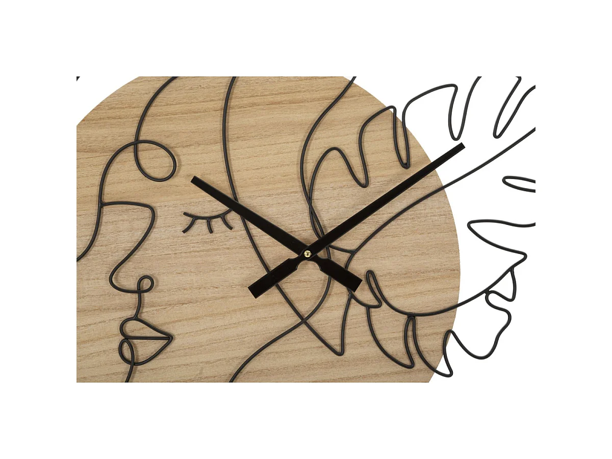 Zegar ścienny - czarny, brązowy, żelazo, styl nowoczesny, wys. 60 cm - Clock Elegant - B