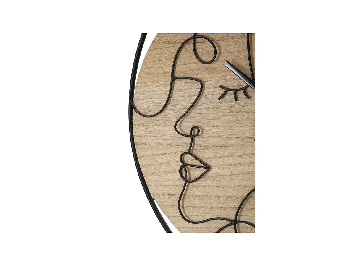 Zegar ścienny - czarny, brązowy, żelazo, styl nowoczesny, wys. 60 cm - Clock Elegant - B