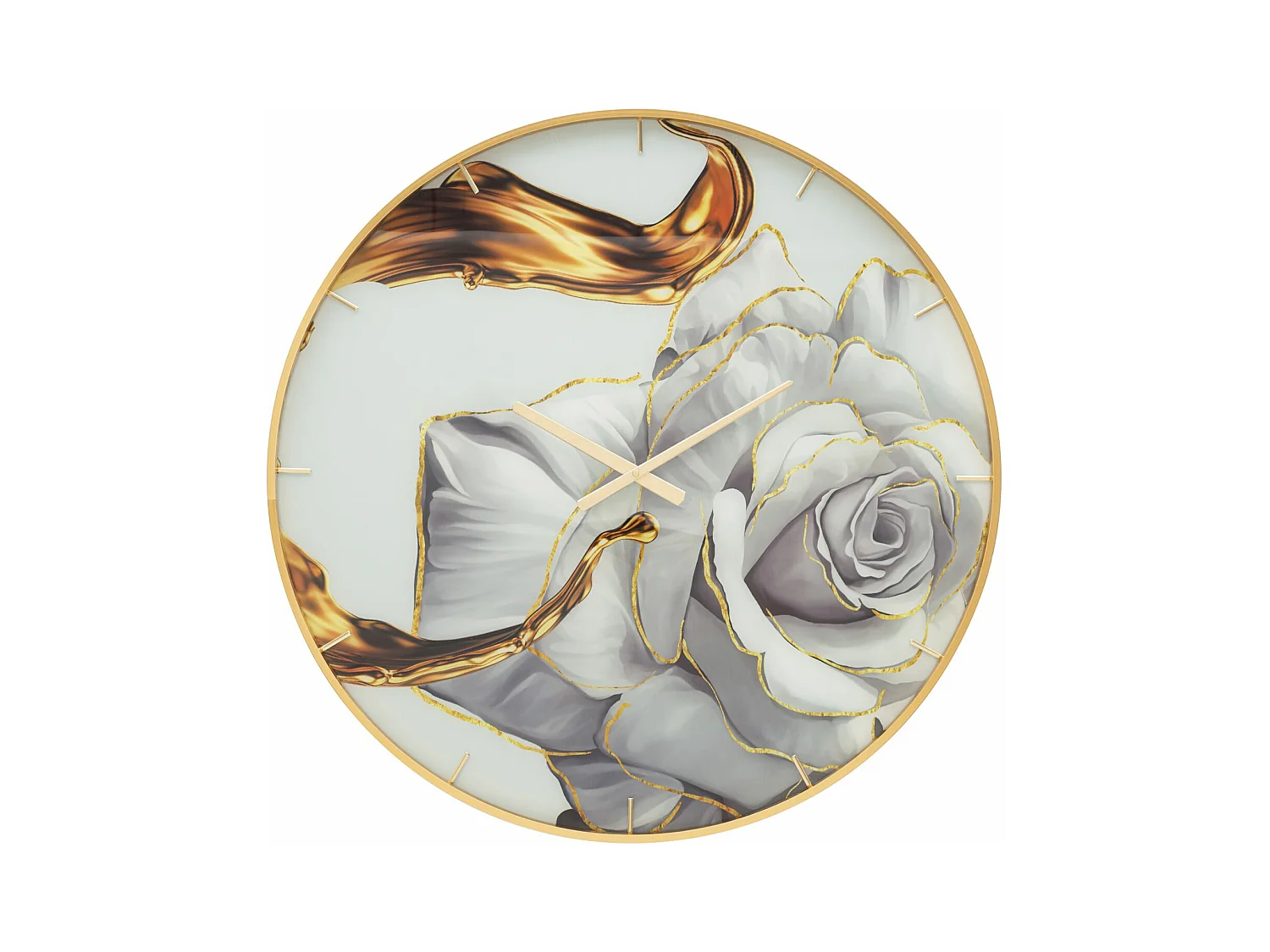 Horloge Murale en Verre "Rose" 80cm Multicolore
