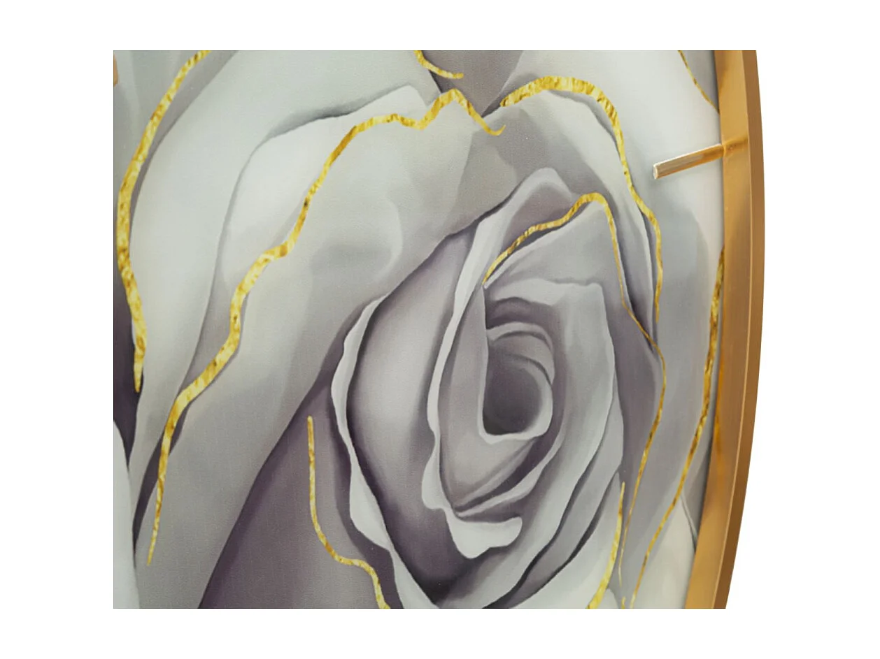 Horloge Murale en Verre "Rose" 80cm Multicolore