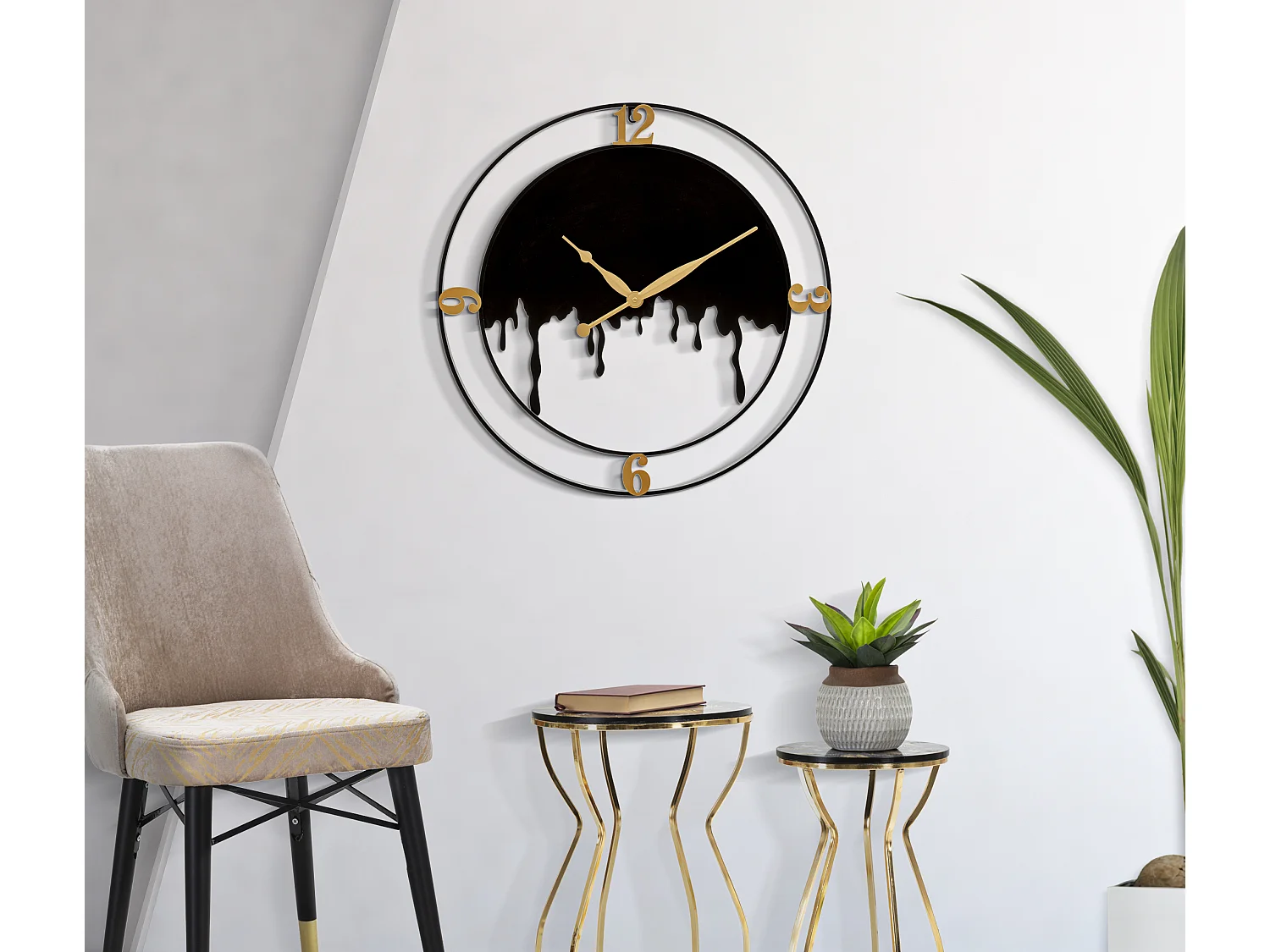 Horloge Murale en Métal "Splash" 66cm Noir