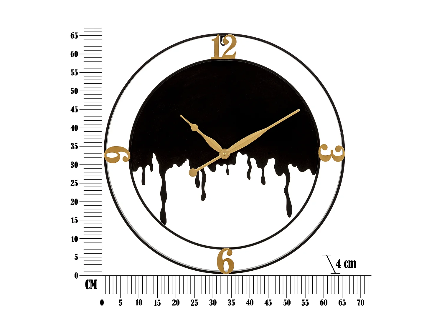 Horloge Murale en Métal "Splash" 66cm Noir