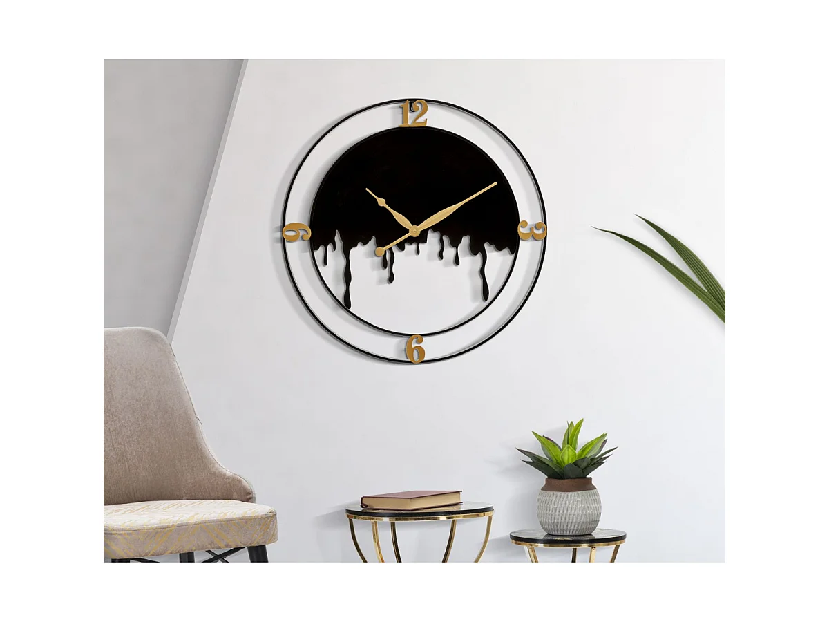 Horloge Murale en Métal "Splash" 66cm Noir
