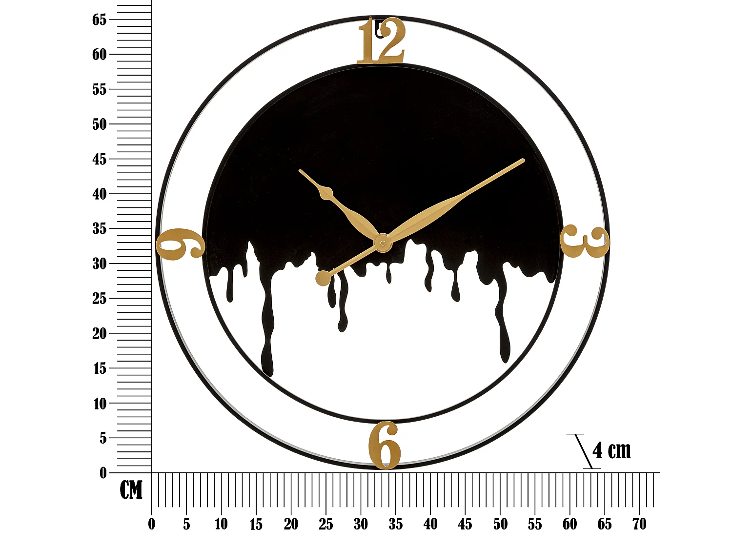 Horloge Murale en Métal "Splash" 66cm Noir