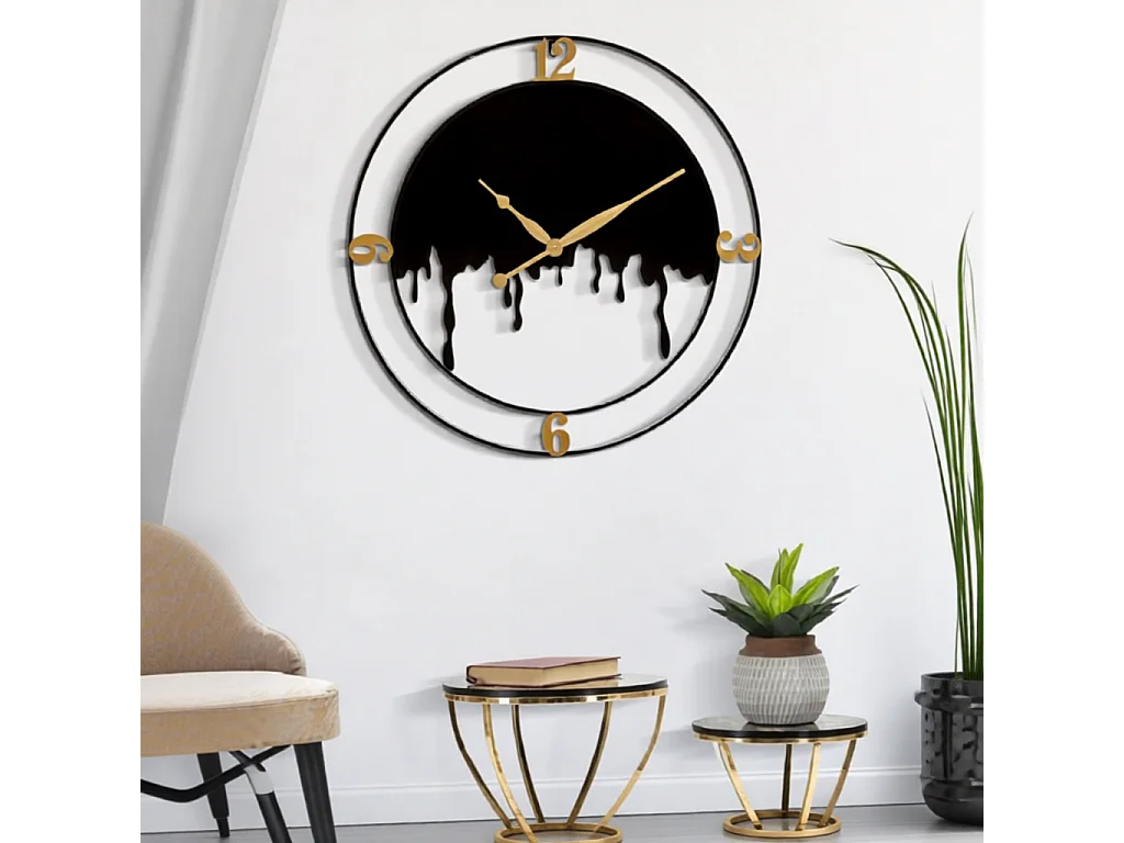Horloge Murale en Métal "Splash" 66cm Noir
