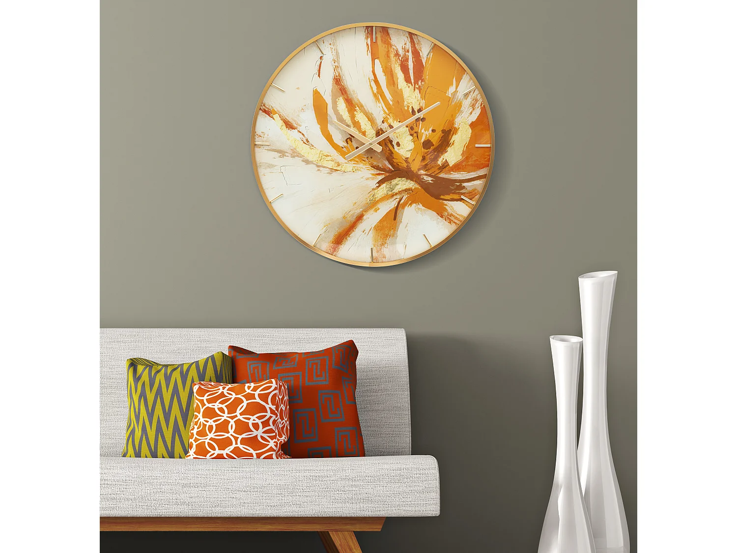 Horloge Murale en Verre "Toply" 60cm Multicolore