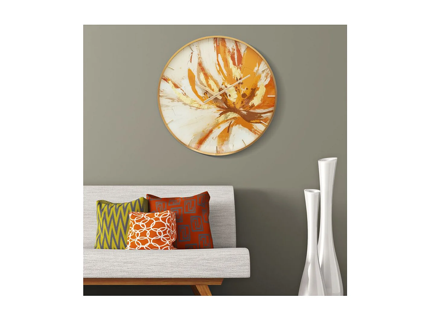 Horloge Murale en Verre "Toply" 60cm Multicolore