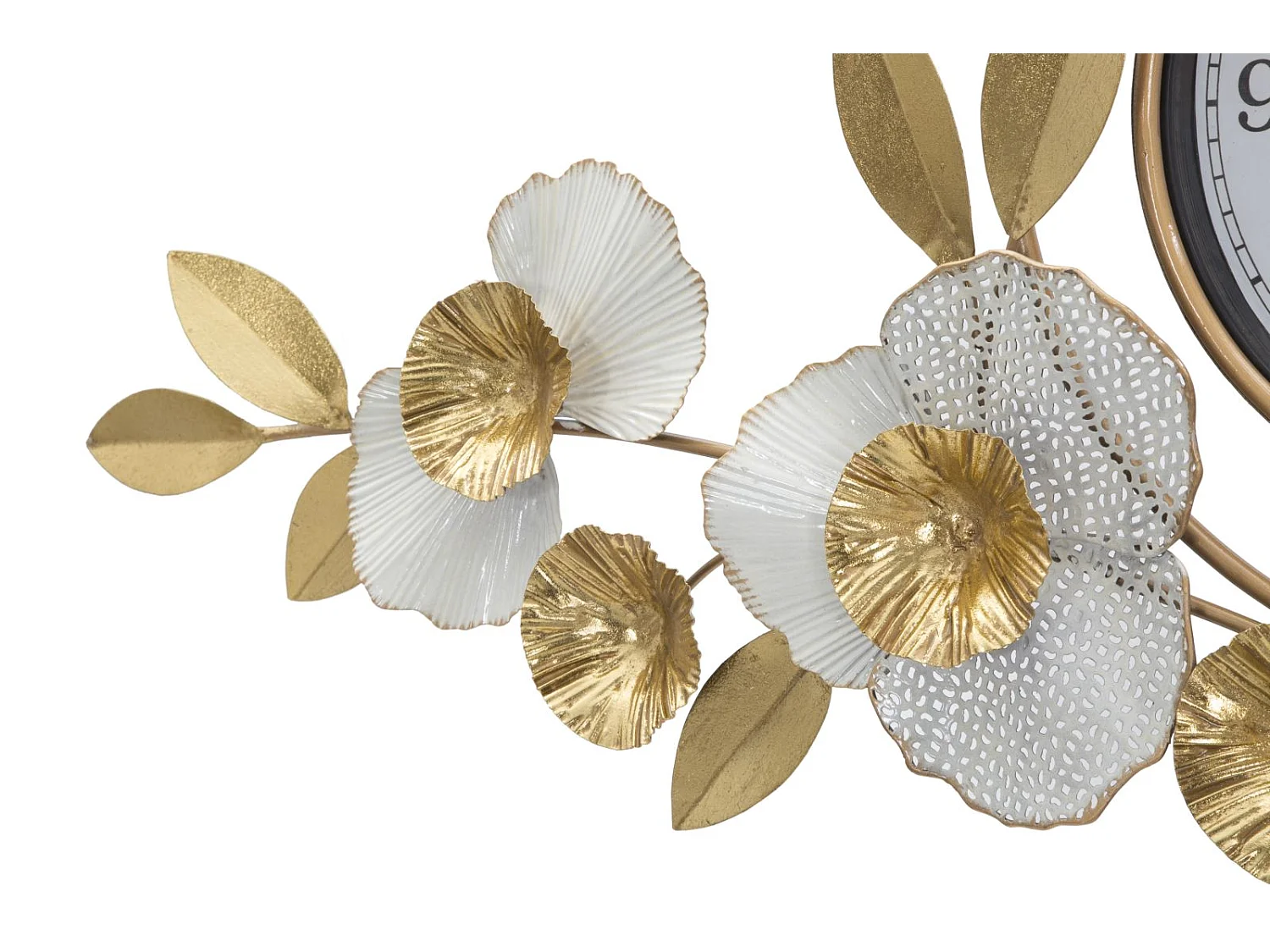 Orologio da parete in metallo dorato cm 92,5x8x45,5