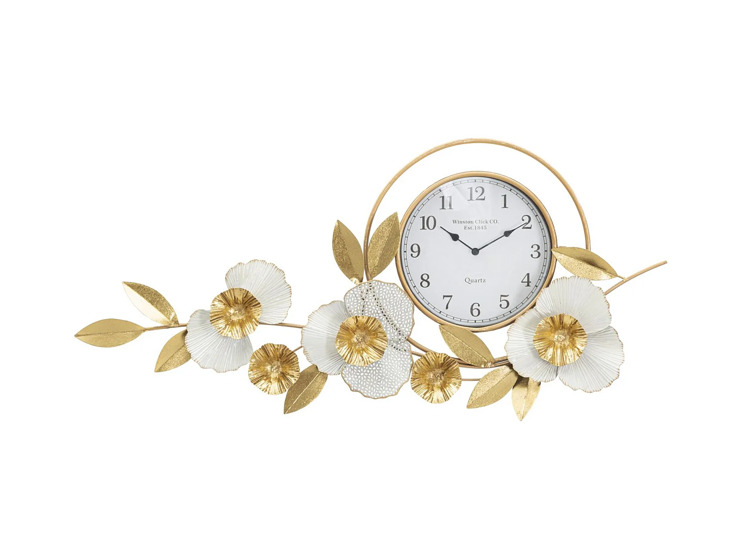 Horloge Murale Flow - Design 3D avec Motifs Floraux - 92,5x8x45,5 cm