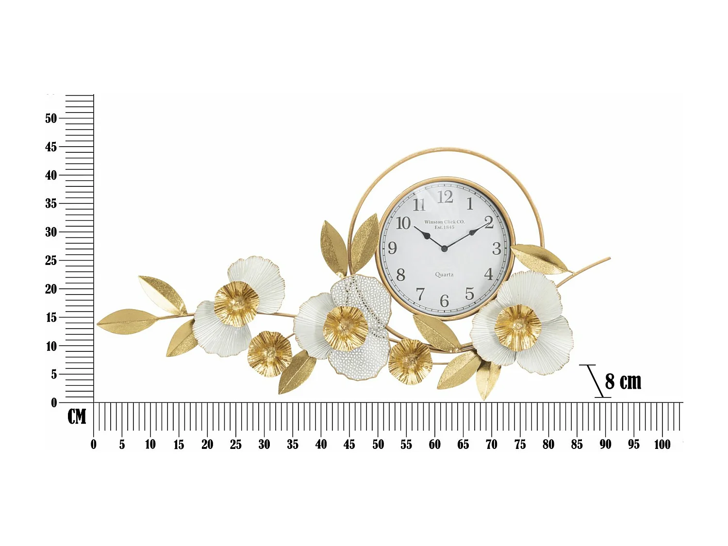 Horloge Murale en Métal "Flow" 92cm Or