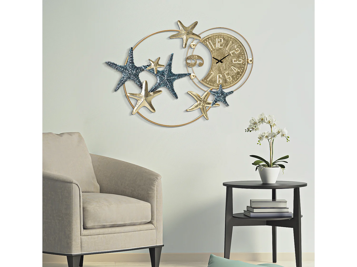 Orologio da parete mare in metallo multicolore cm 91,4x5,1x67,3