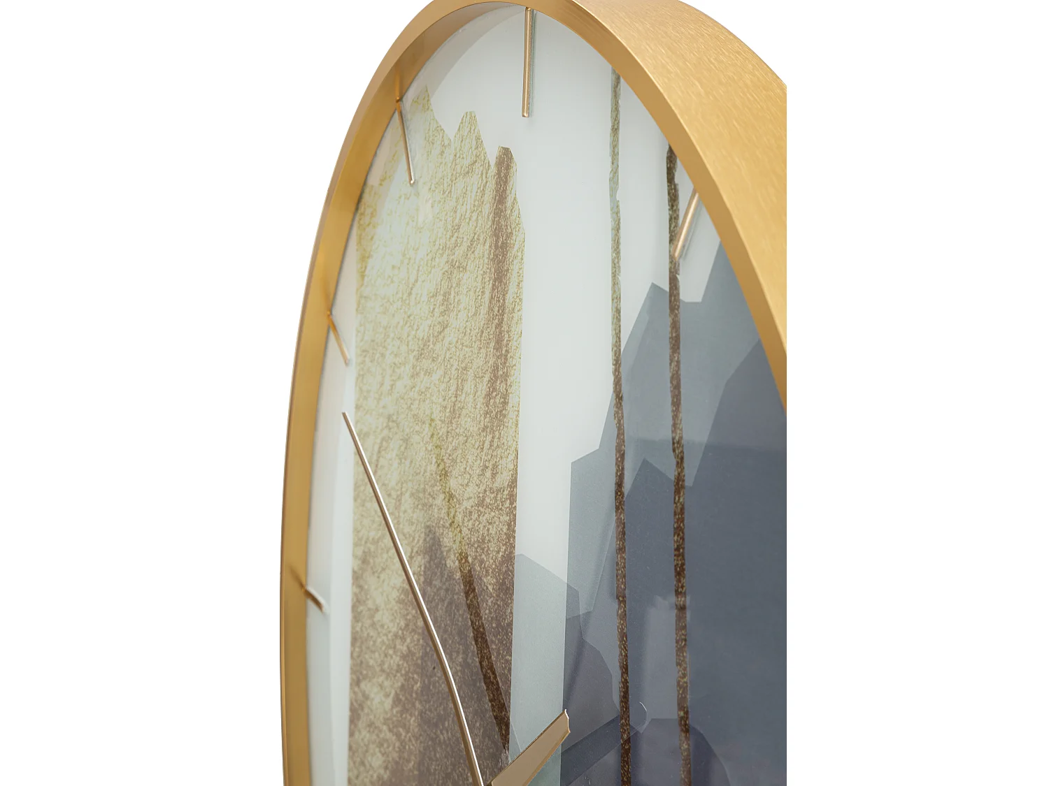 Orologio rotondo da parete in fibre di legno multicolore Ø cm 60x5