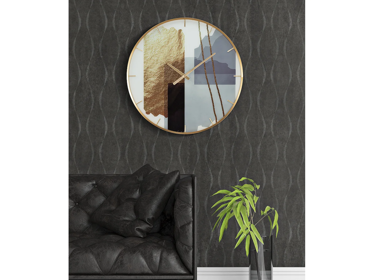 Horloge Murale en Verre "Motifs" 60cm Multicolore