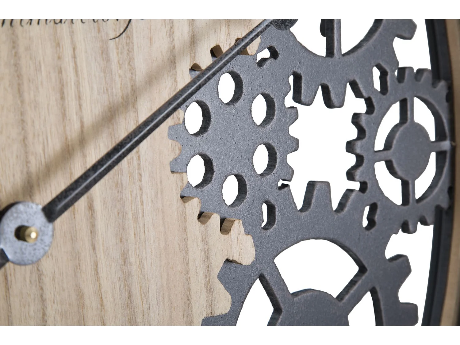 Horloge Murale Engrenage "Grand Hotel" 60cm Naturel & Noir