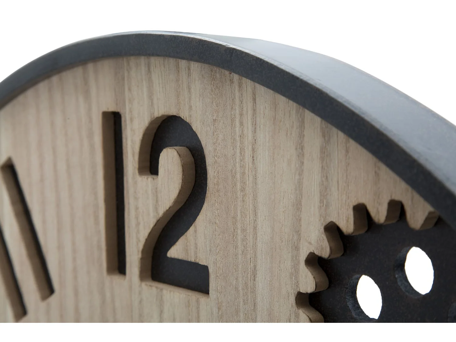 Horloge Murale Engrenage "Grand Hotel" 60cm Naturel & Noir