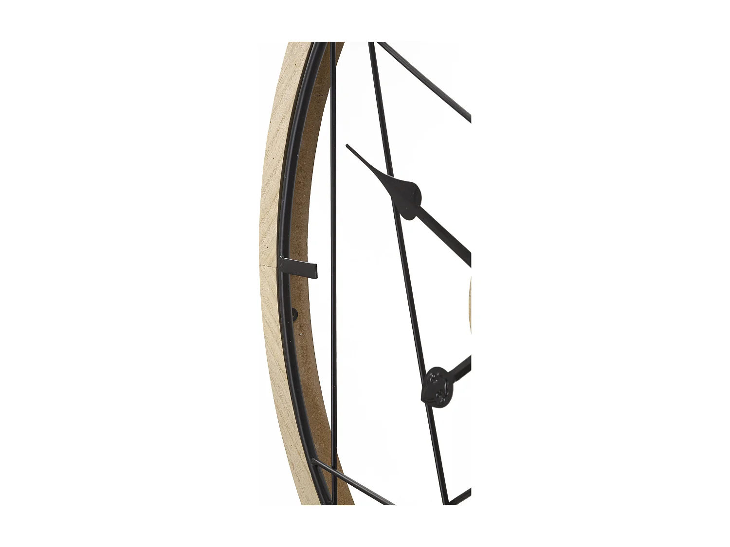 Orologio rotondo da parete in legno e metallo marrone Ø cm 60x2,5