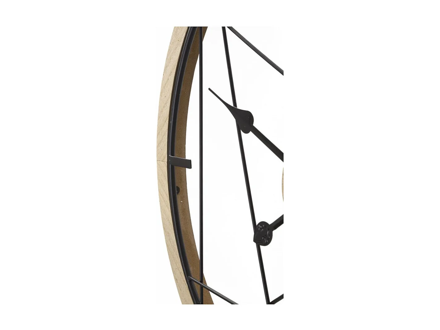 Horloge Murale en Métal "Geometric" 60cm Naturel & Noir