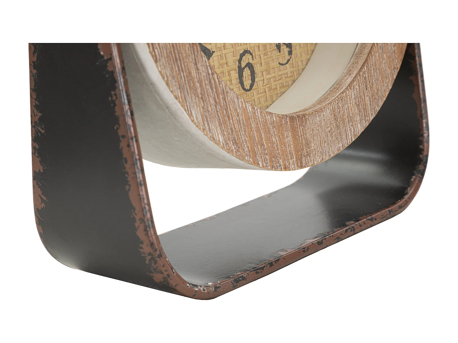 Orologio da appoggio in legno e metallo marrone cm 23,5x7x24