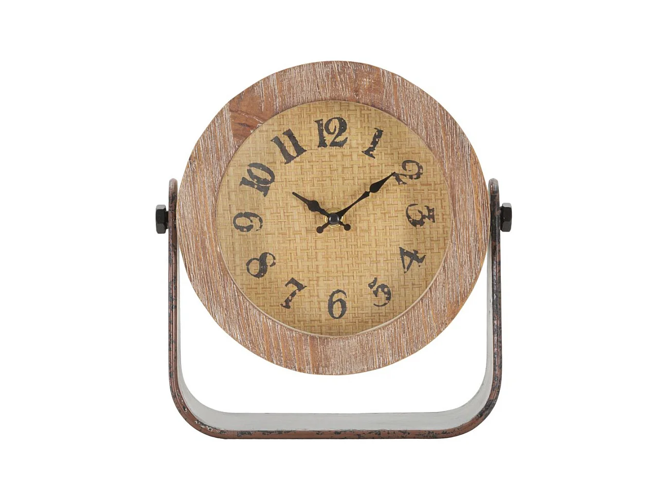 Horloge en bois et métal brun cm 23,5x7x24