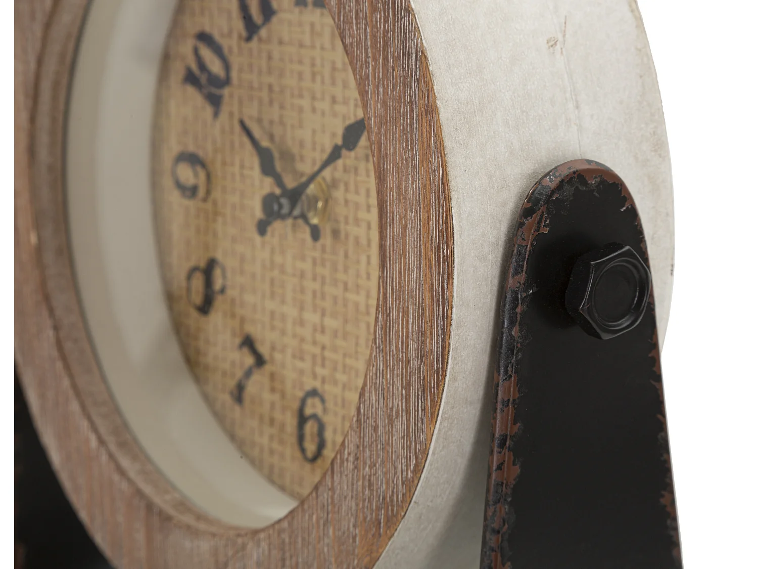 Horloge à Poser en Bois "Round" 24cm Marron