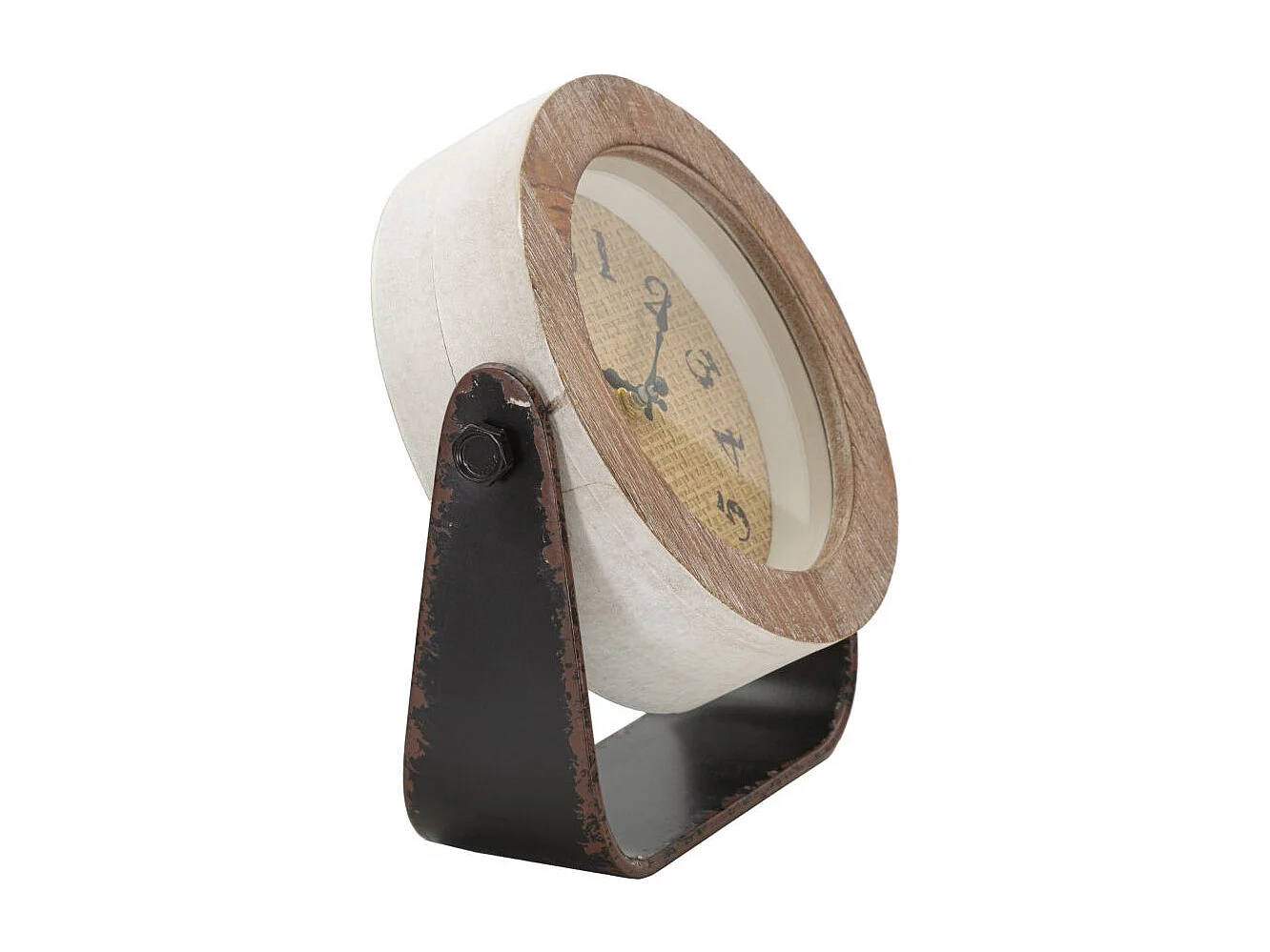 Horloge à Poser en Bois "Round" 24cm Marron