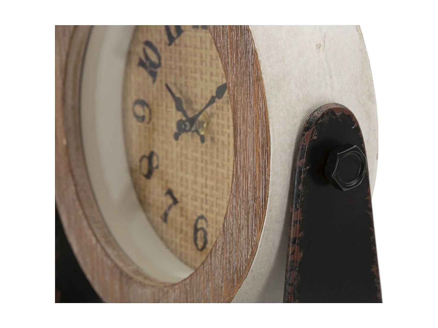 Horloge à Poser en Bois "Round" 24cm Marron