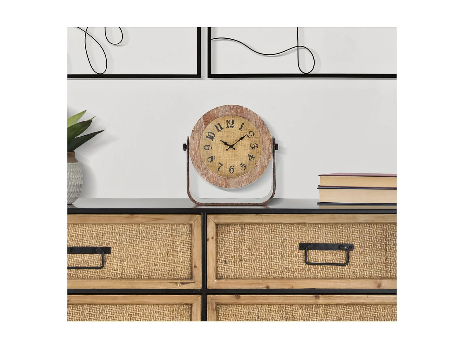 Horloge à Poser en Bois "Round" 24cm Marron