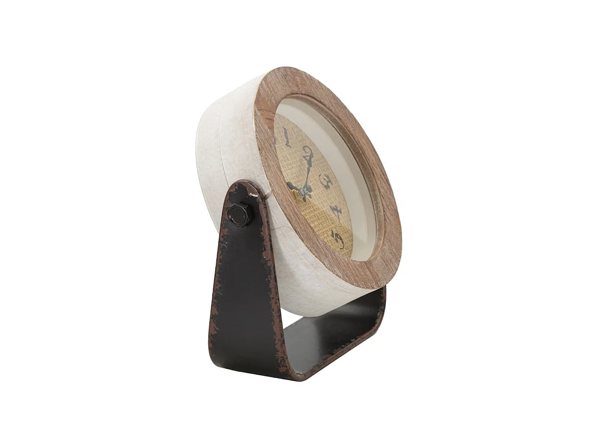 Horloge à Poser en Bois "Round" 24cm Marron