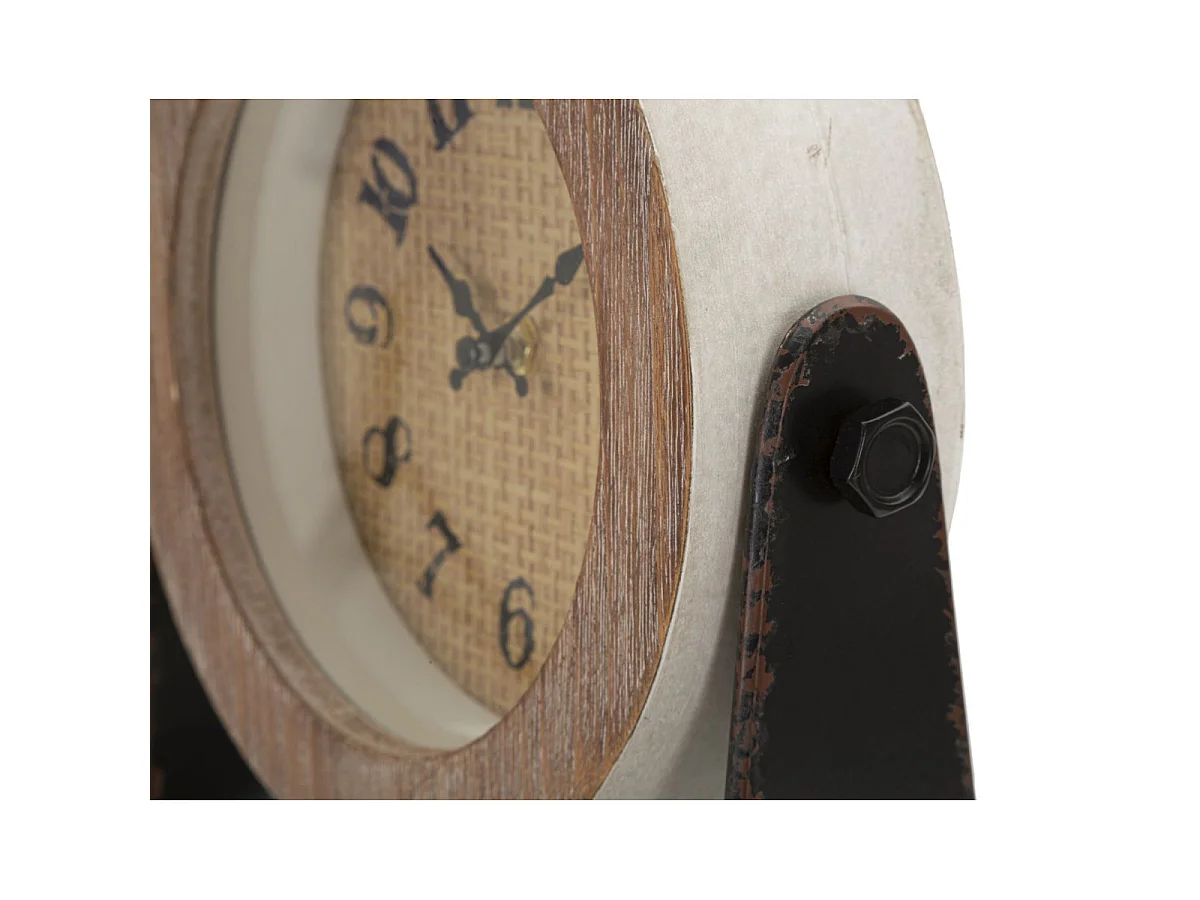 Horloge à Poser en Bois "Round" 24cm Marron