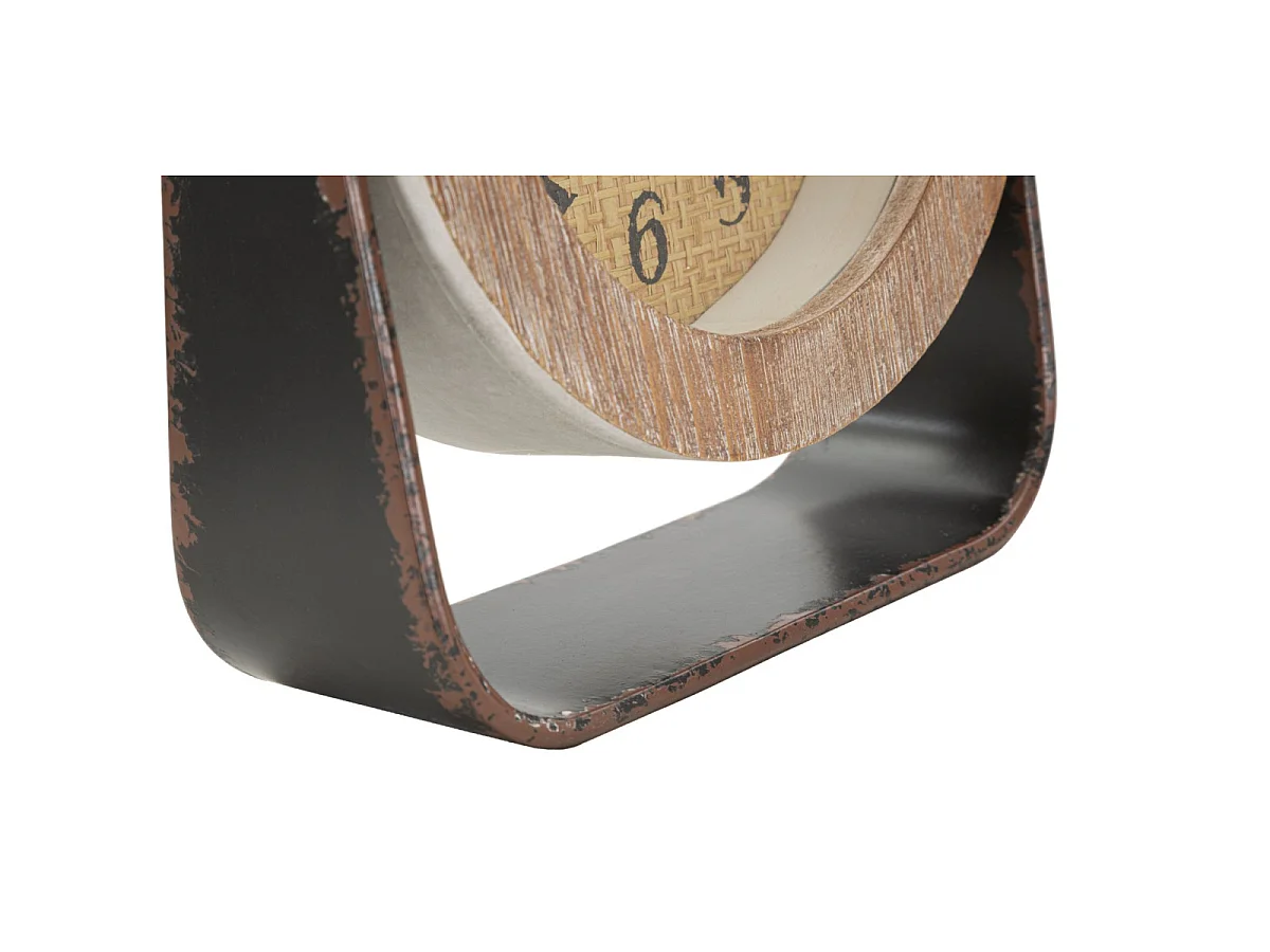 Horloge à Poser en Bois "Round" 24cm Marron