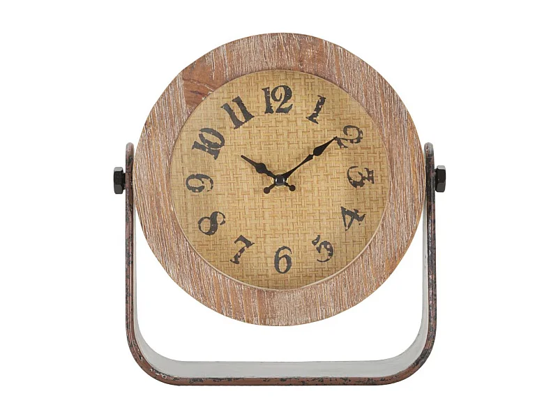 Horloge à Poser en Bois "Round" 24cm Marron