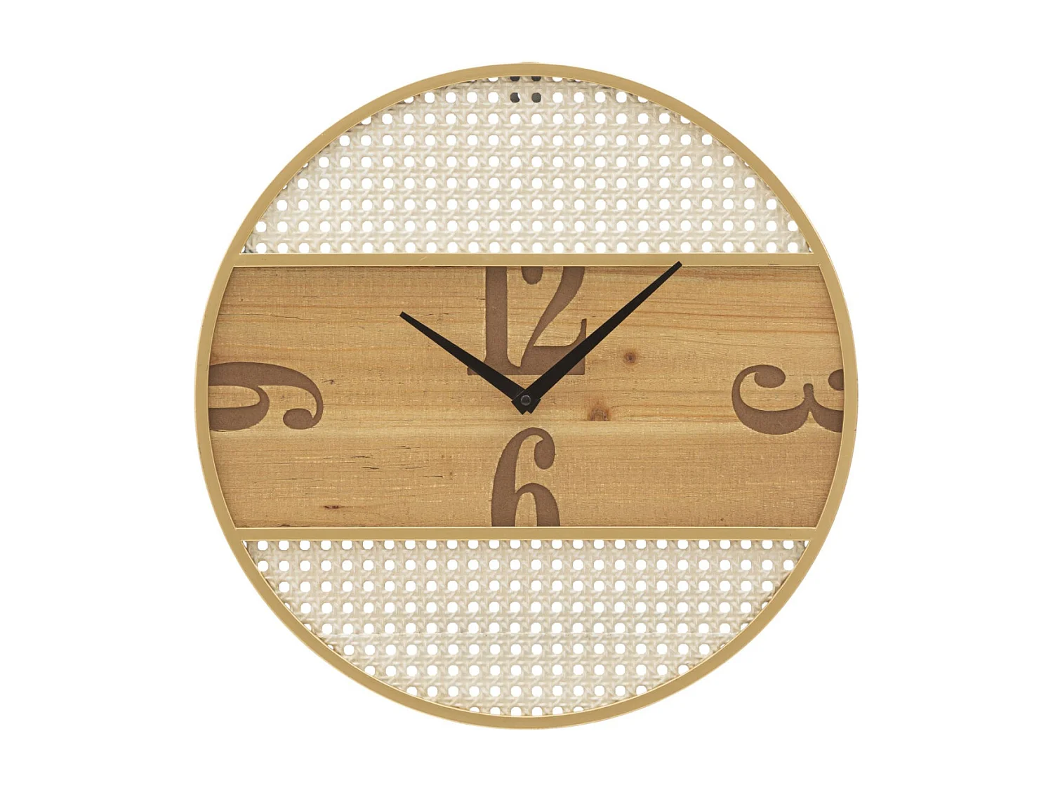 Ronde bruine houten wandklok Ø 50x3,5 cm