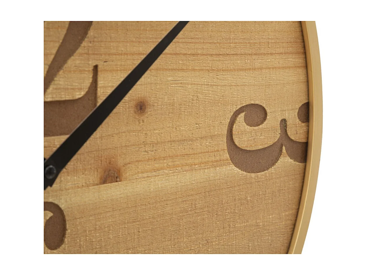 Ronde bruine houten wandklok Ø 50x3,5 cm