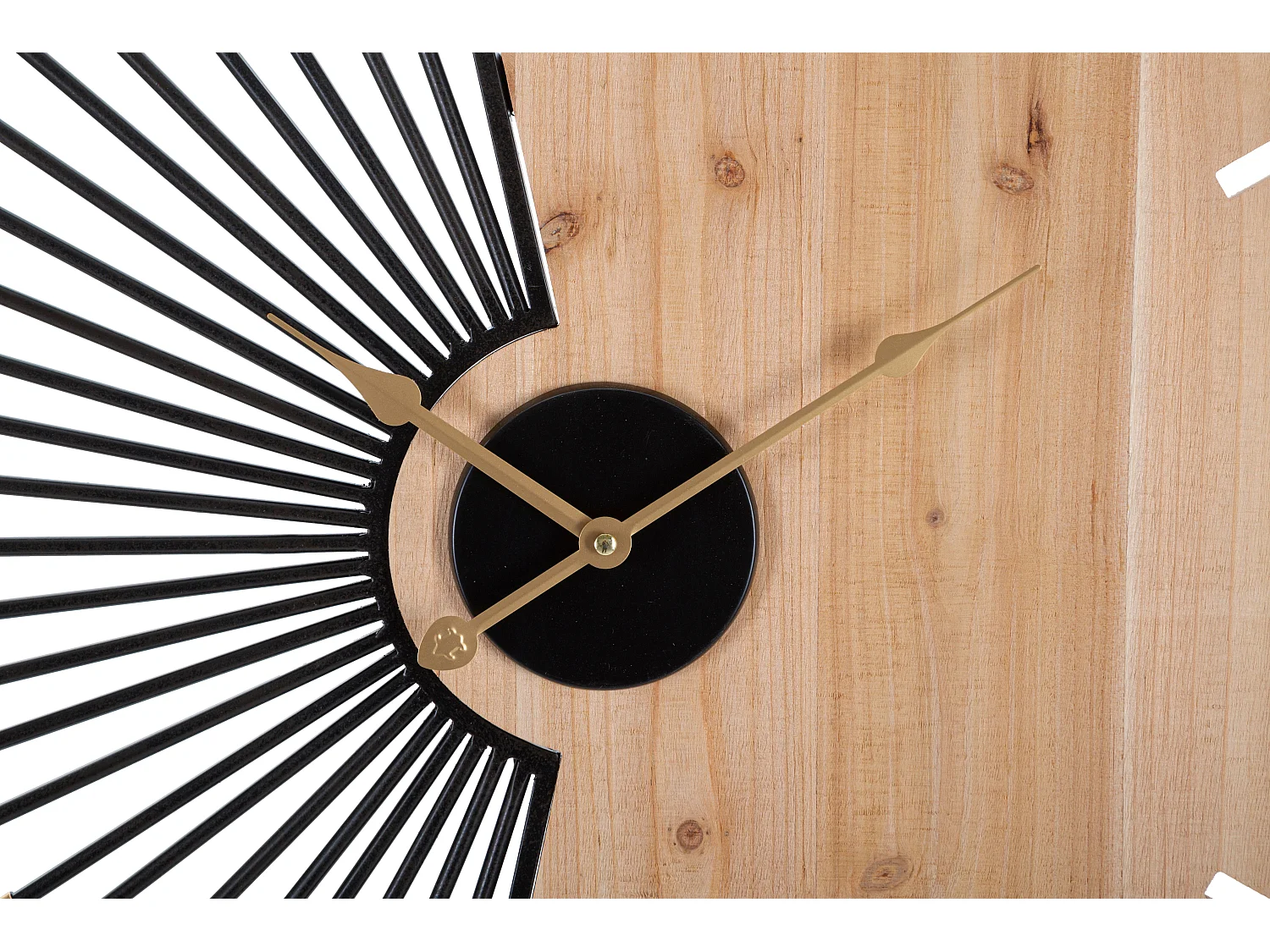 Orologio rotondo da parete in metallo e legno marrone Ø cm 60x3,5