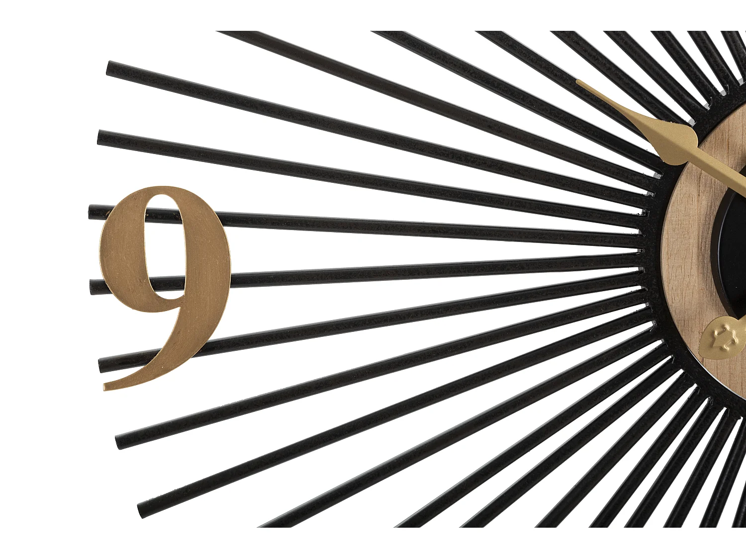 Orologio rotondo da parete in metallo e legno marrone Ø cm 60x3,5