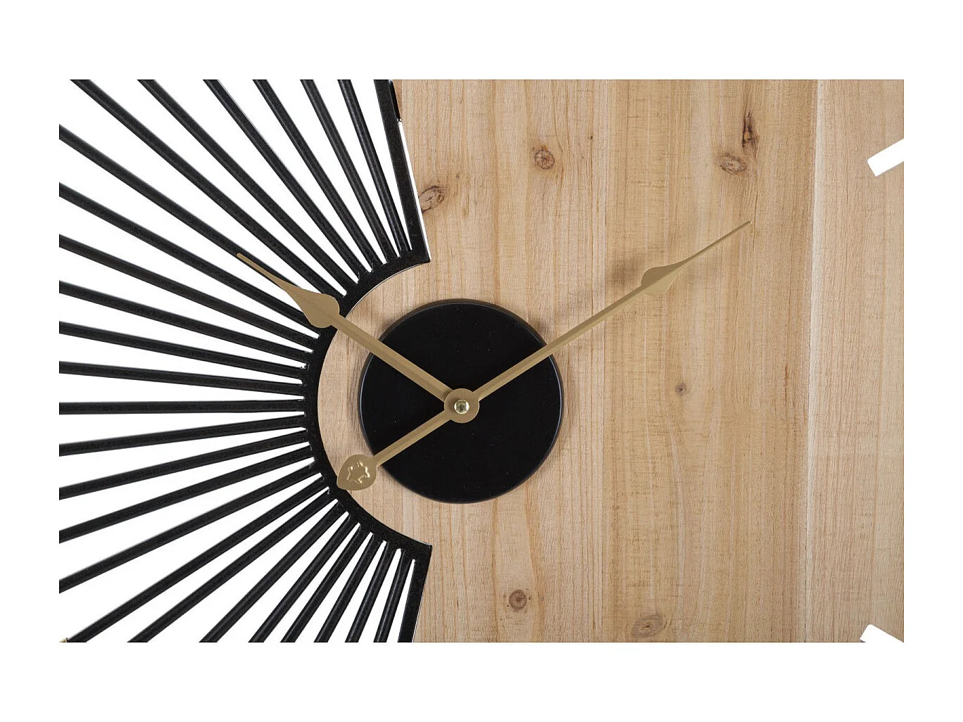 Horloge Murale Design "Wordy" 60cm Naturel & Noir