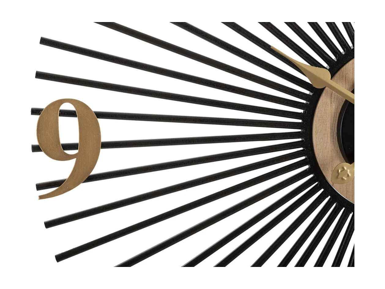 Horloge Murale Design "Wordy" 60cm Naturel & Noir