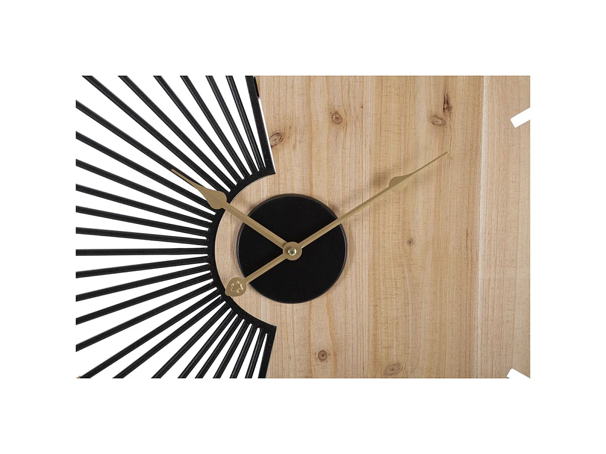 Horloge Murale Design "Wordy" 60cm Naturel & Noir