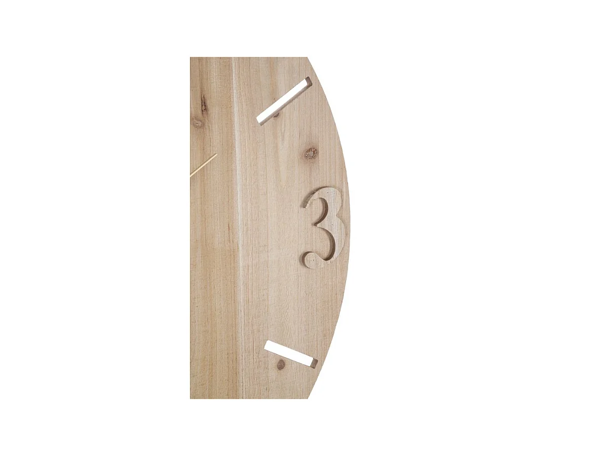 Horloge Murale Design "Wordy" 60cm Naturel & Noir