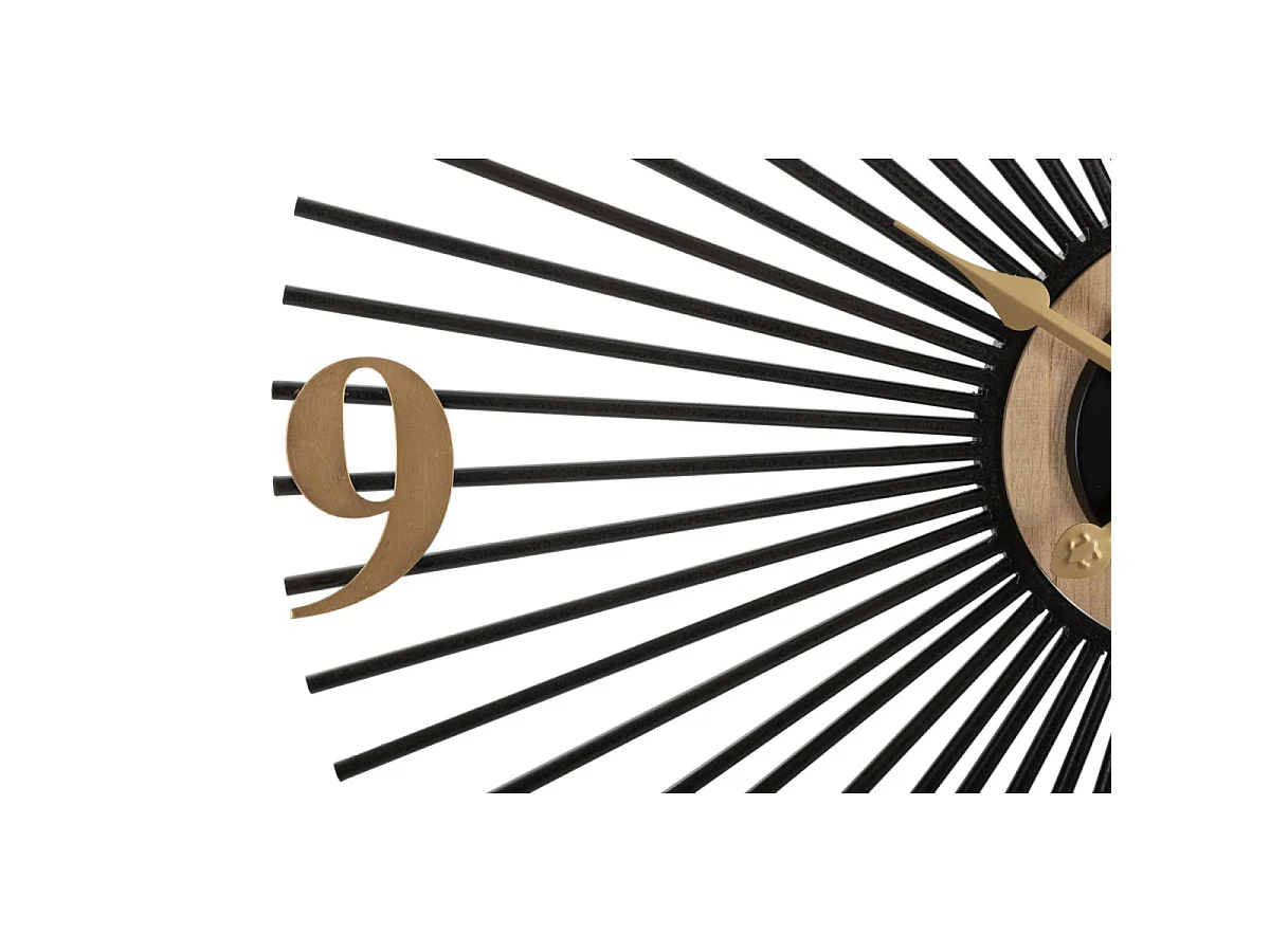 Horloge Murale Design "Wordy" 60cm Naturel & Noir