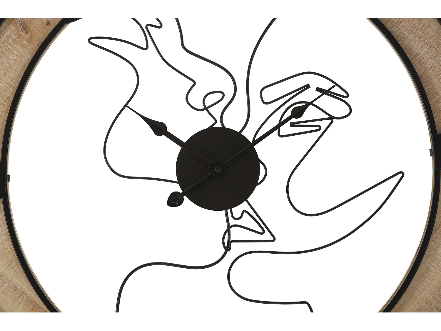 Orologio rotondo da parete in metallo e legno nero e marrone Ø cm 60x3