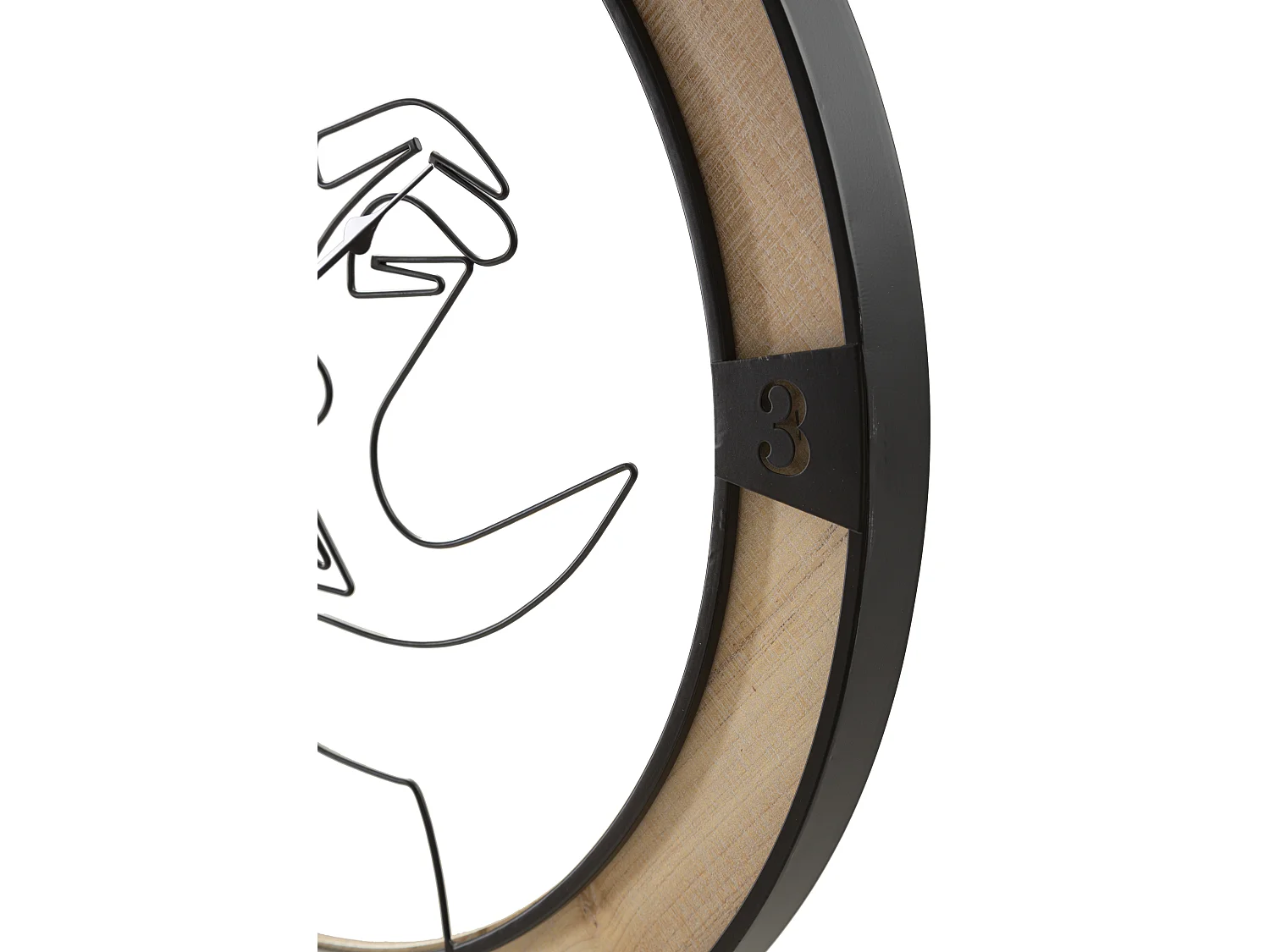 Horloge Murale en Métal "Couple" 60cm Naturel & Noir