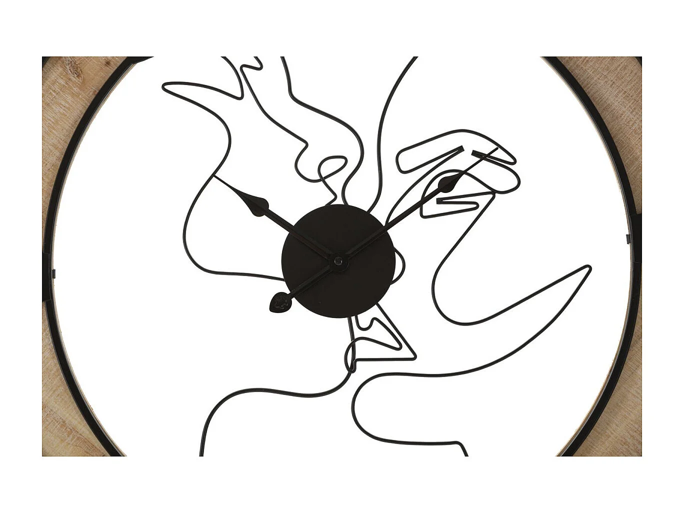 Horloge Murale en Métal "Couple" 60cm Naturel & Noir