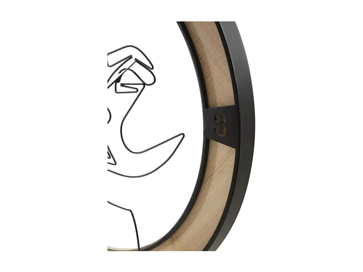 Horloge Murale en Métal "Couple" 60cm Naturel & Noir