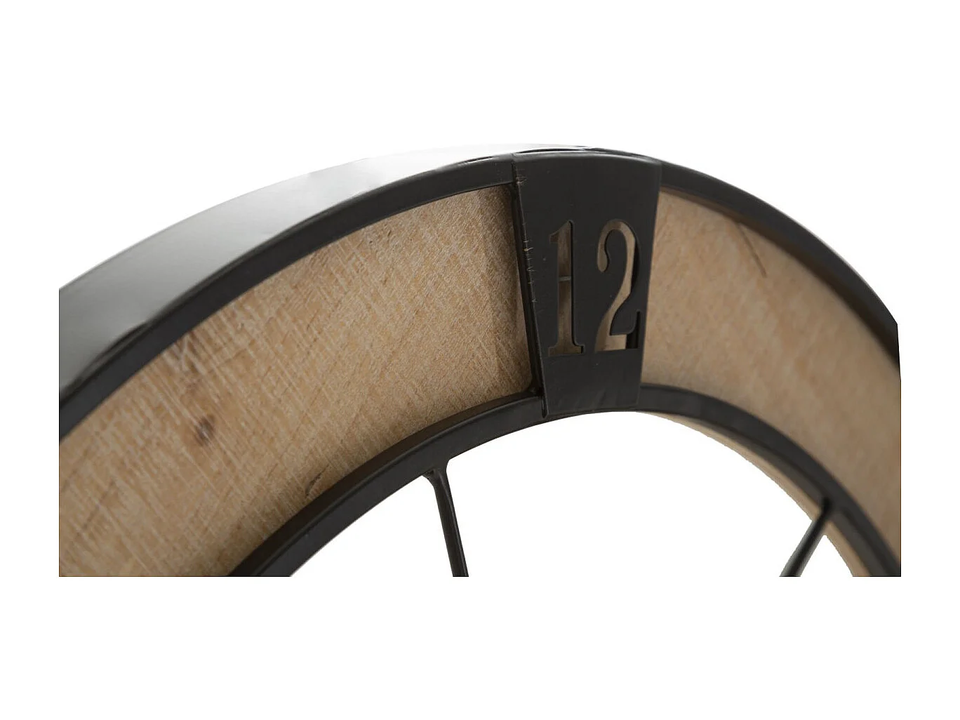 Horloge Murale en Métal "Couple" 60cm Naturel & Noir