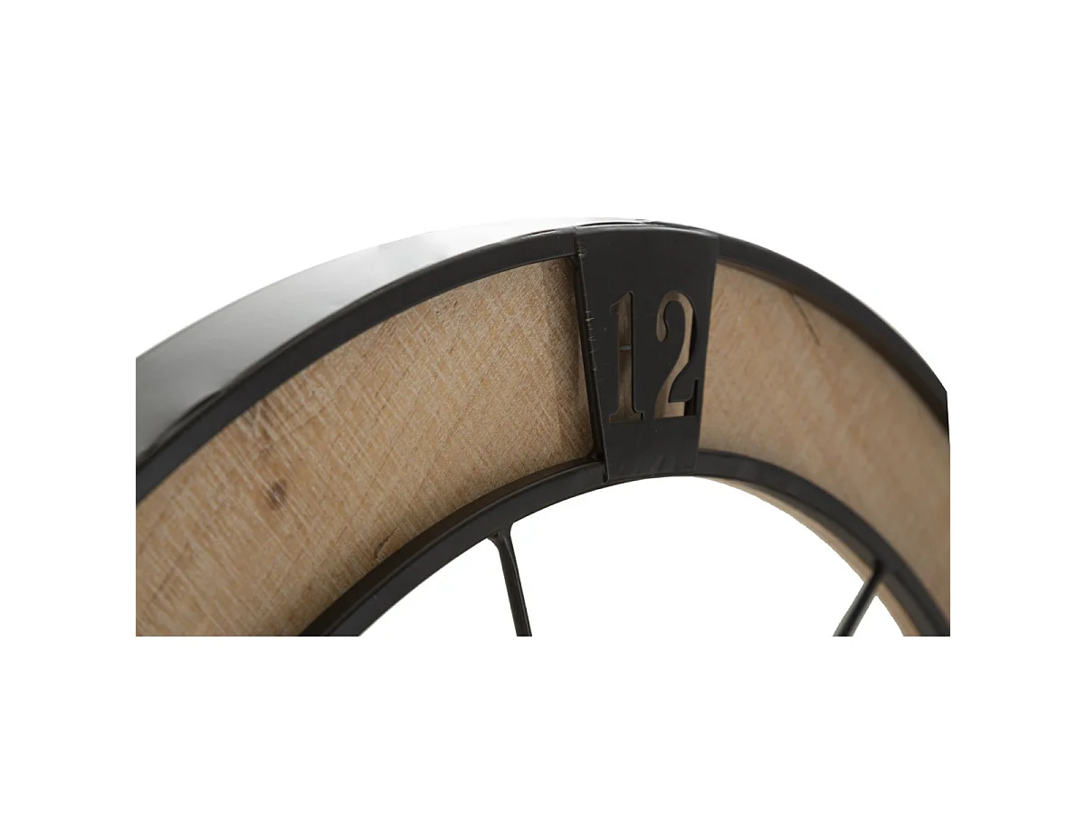 Horloge Murale en Métal "Couple" 60cm Naturel & Noir