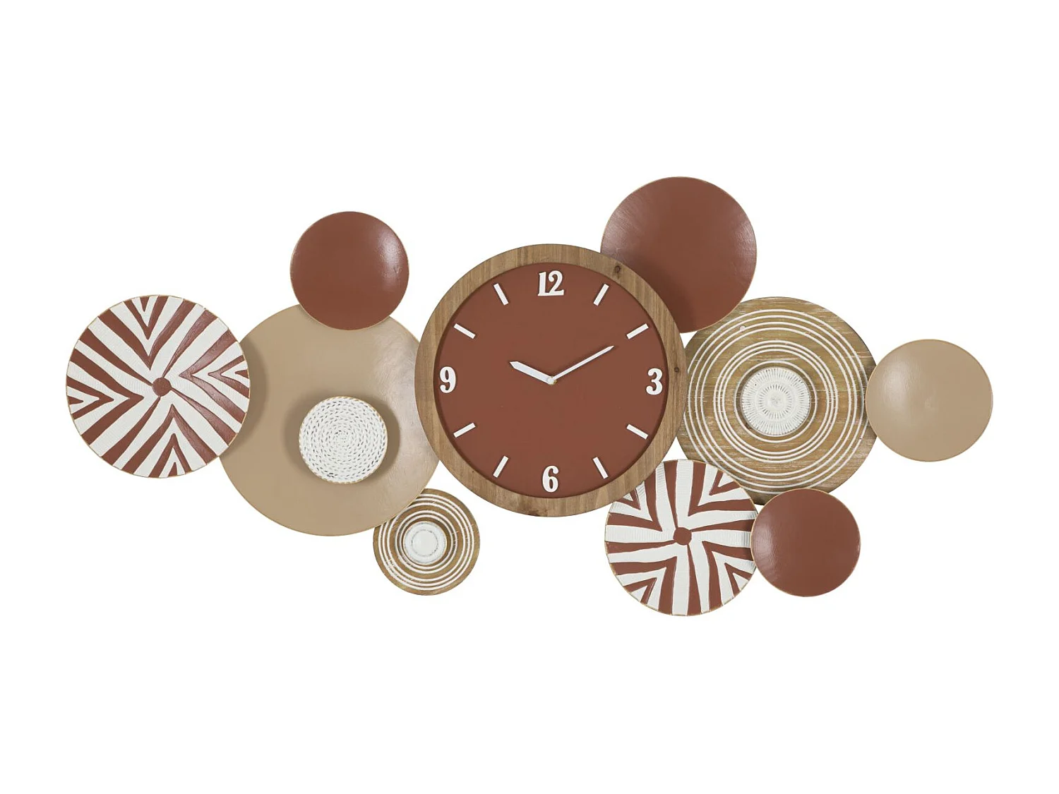 Orologio da parete geometrico in metallo legno marrone cm 127,6x7,6x61